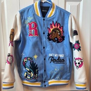 Bomber Jacket Fully Lined with Western Horse Rodeo Designs